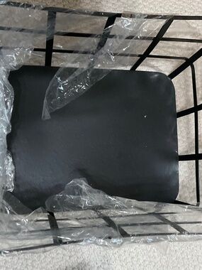 black metal grid basket